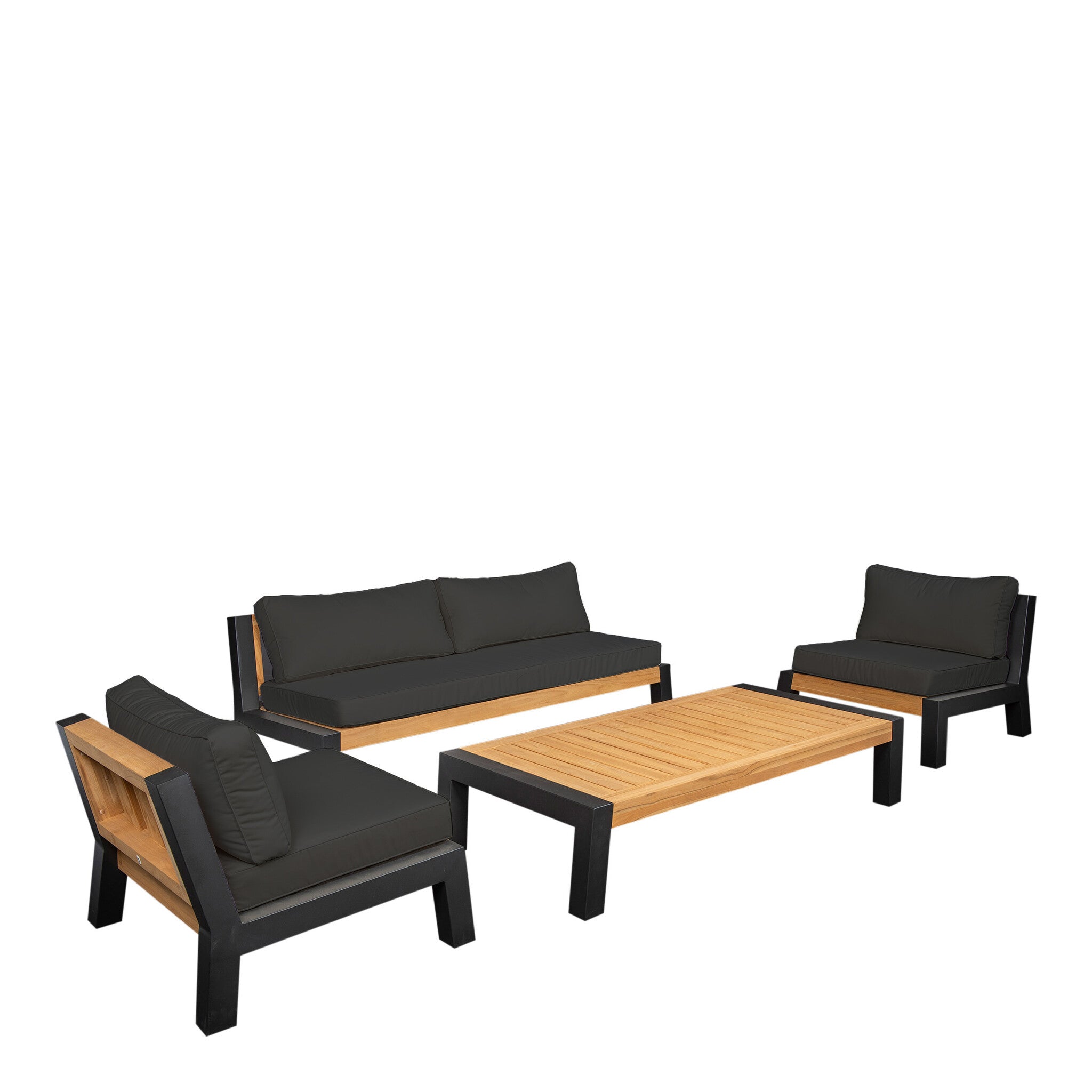 Guino_Bellevue_ lounge-dining_ Black_alu_teak
